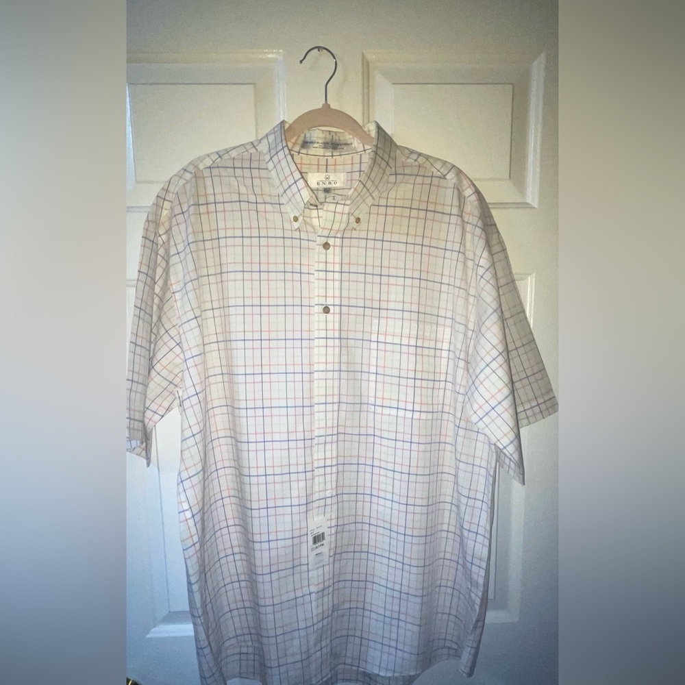 Enro Men’s Multi-color No-iron Button Down Short Sleeve Shirt XLT
